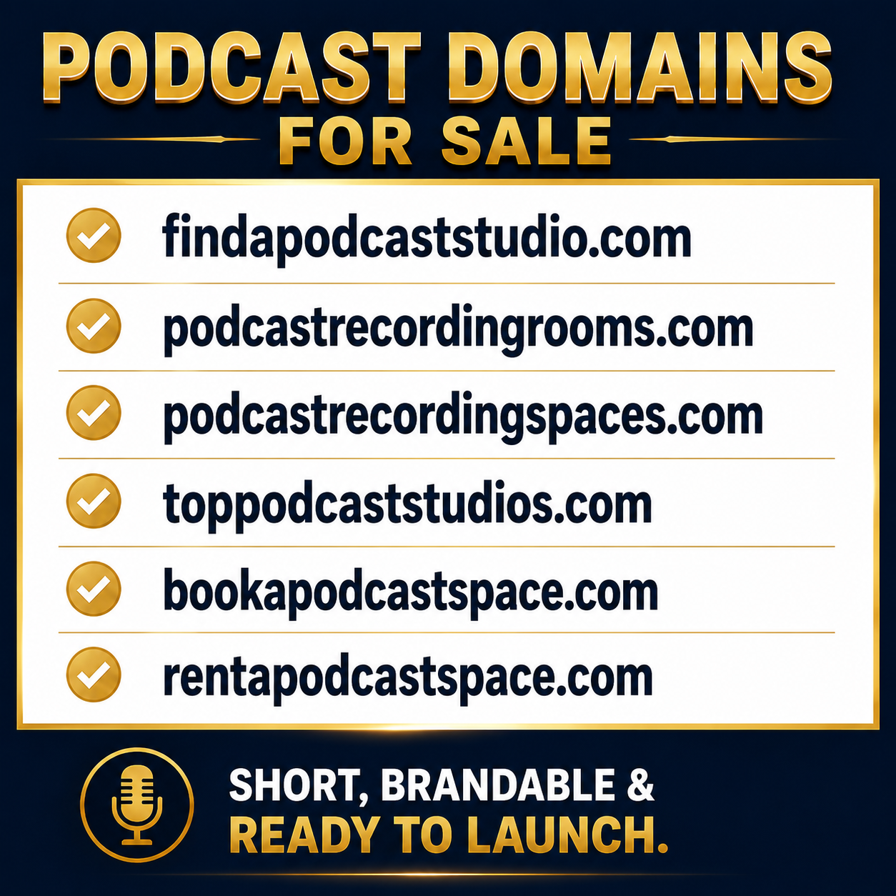 PODCAST DOMAINS FOR SALE